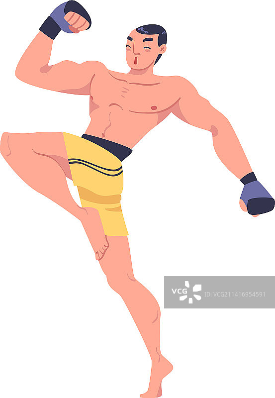穿短裤的综合格斗男人图片素材