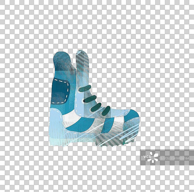 滑雪靴插画元素图片素材