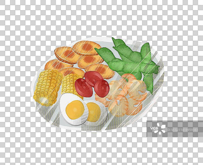 减肥餐插画元素图片素材