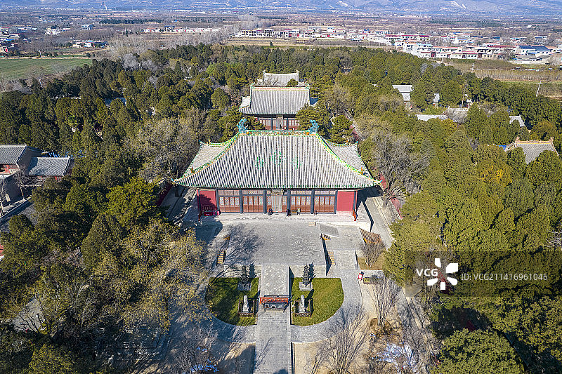 中国山西省运城市芮城县永乐宫航拍图片素材
