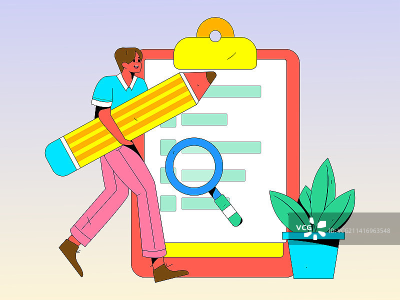 邀请好友进行测评调查扁平矢量概念运营插画图片素材