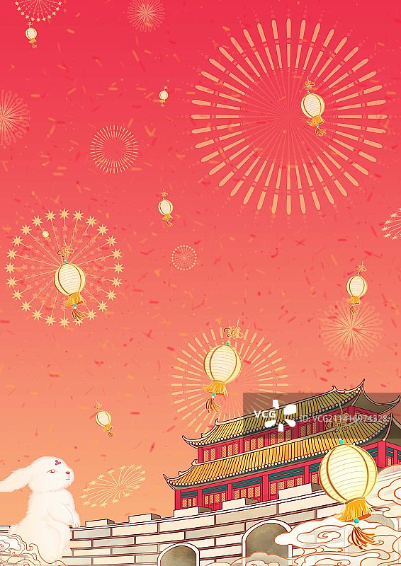 新年春节元宵节国风节日插画图片素材