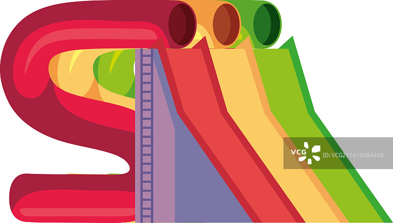 三色滑梯图片素材