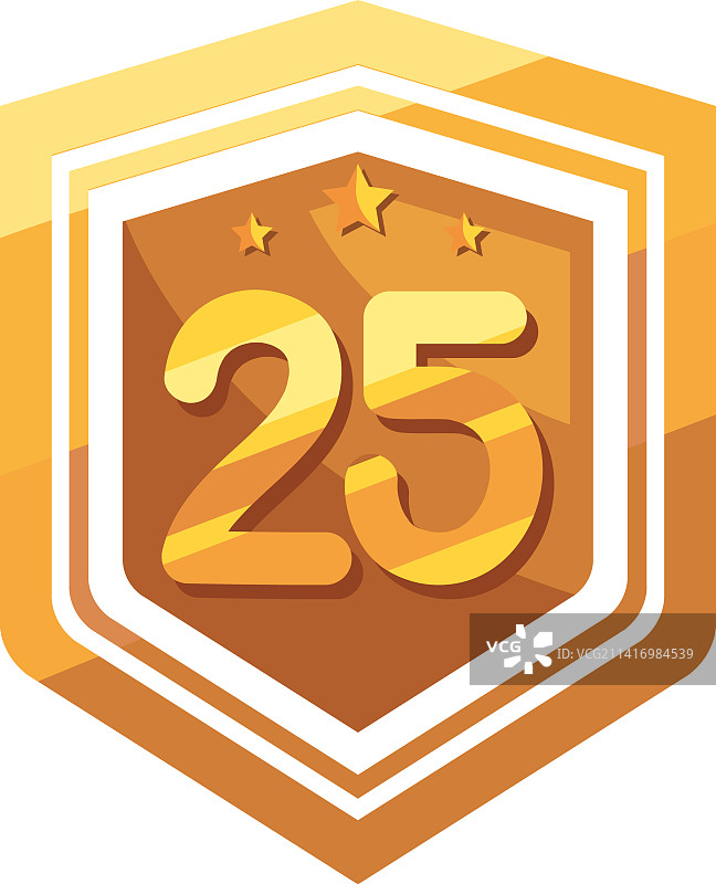 25周年金色徽章图片素材