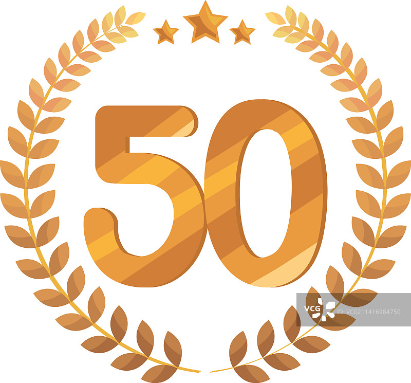五十周年金色徽章图片素材