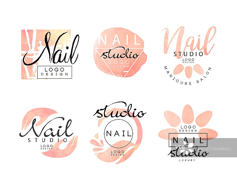粉色美甲工作室logo设计图片素材
