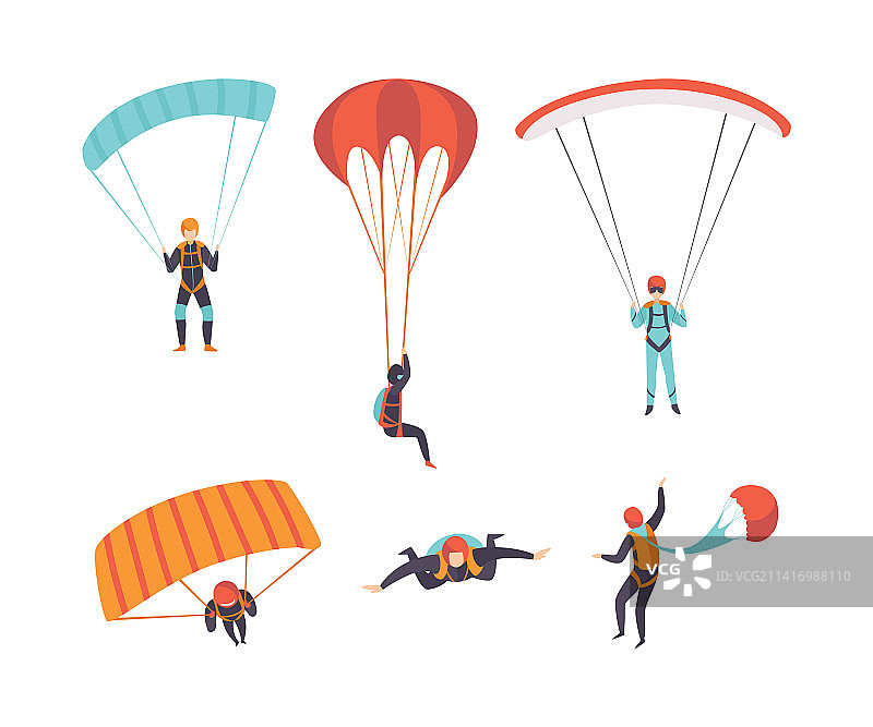 跳伞中的男人角色图片素材