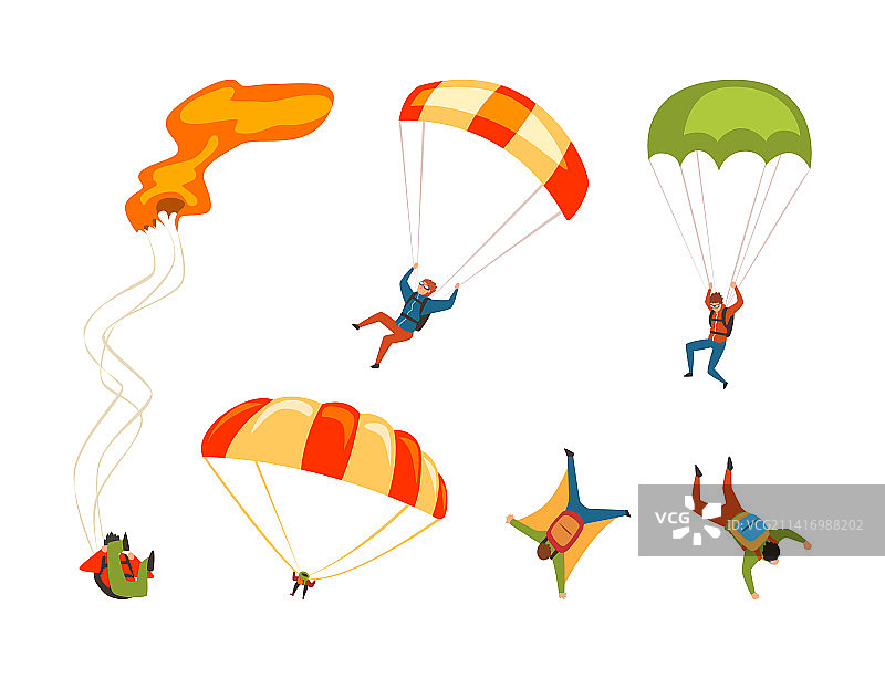 跳伞中的男人角色图片素材