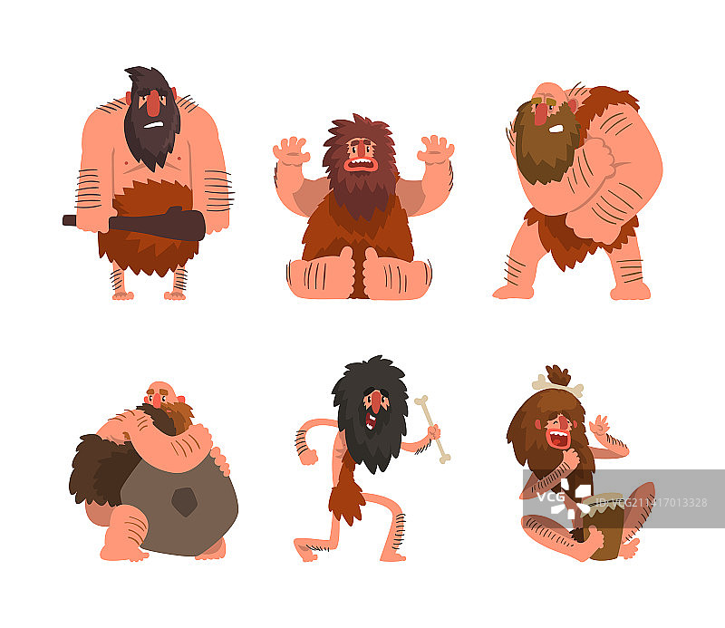 有胡须的原始穴居人图片素材