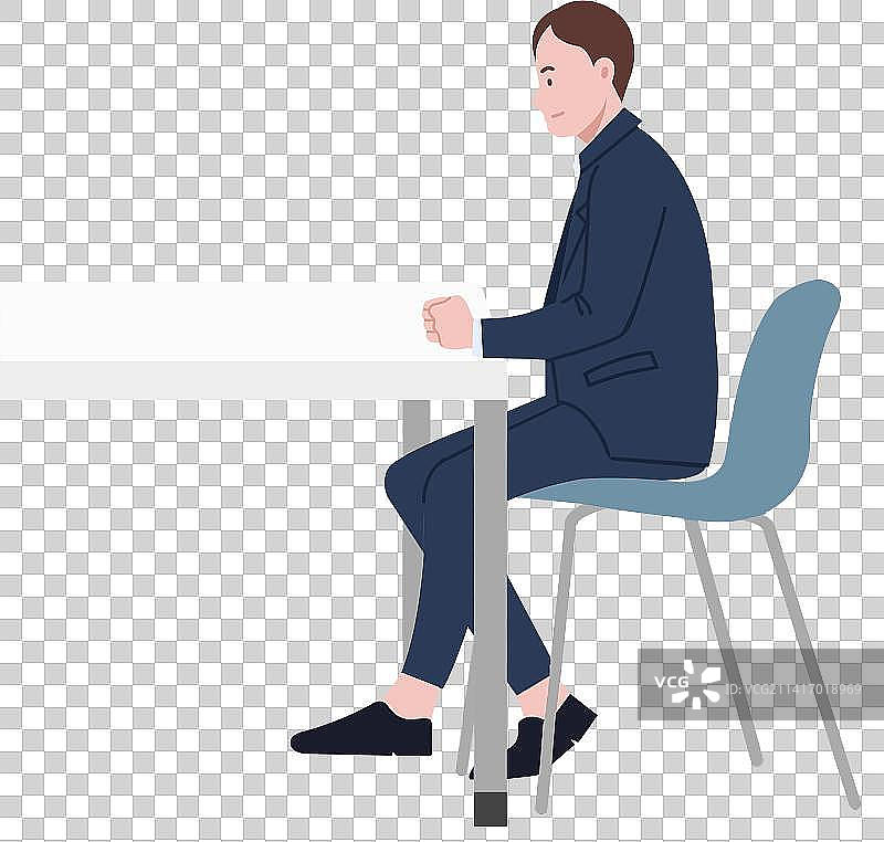 职场工作上班会议商务男年轻人青年聊天交流插画图片素材