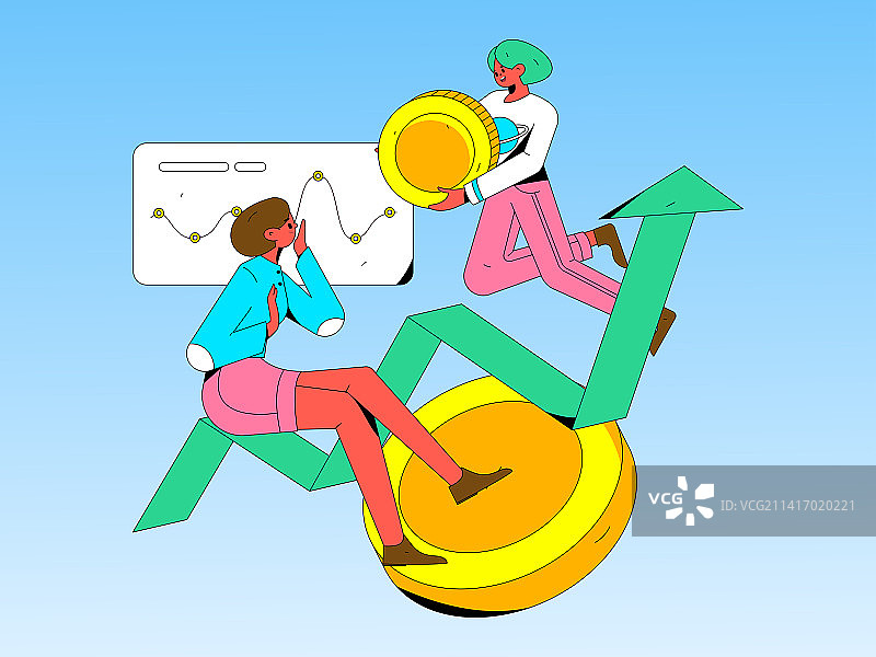 互联网金融理财投资扁平矢量概念运营插画图片素材