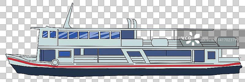 豪华游轮客轮载客交通工具出行航行大船元素插画图片素材