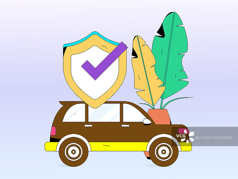 汽车保险扁平矢量概念运营插画图片素材