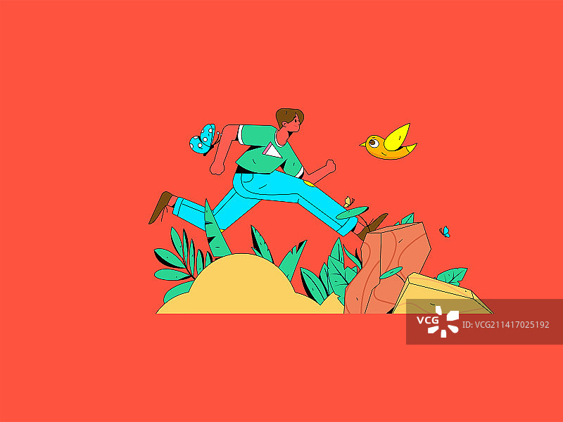 锻炼健康跑步矢量互联网运营插画图片素材