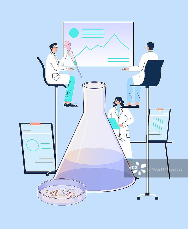 高清科研插画 科技插图 实验室插画图片素材