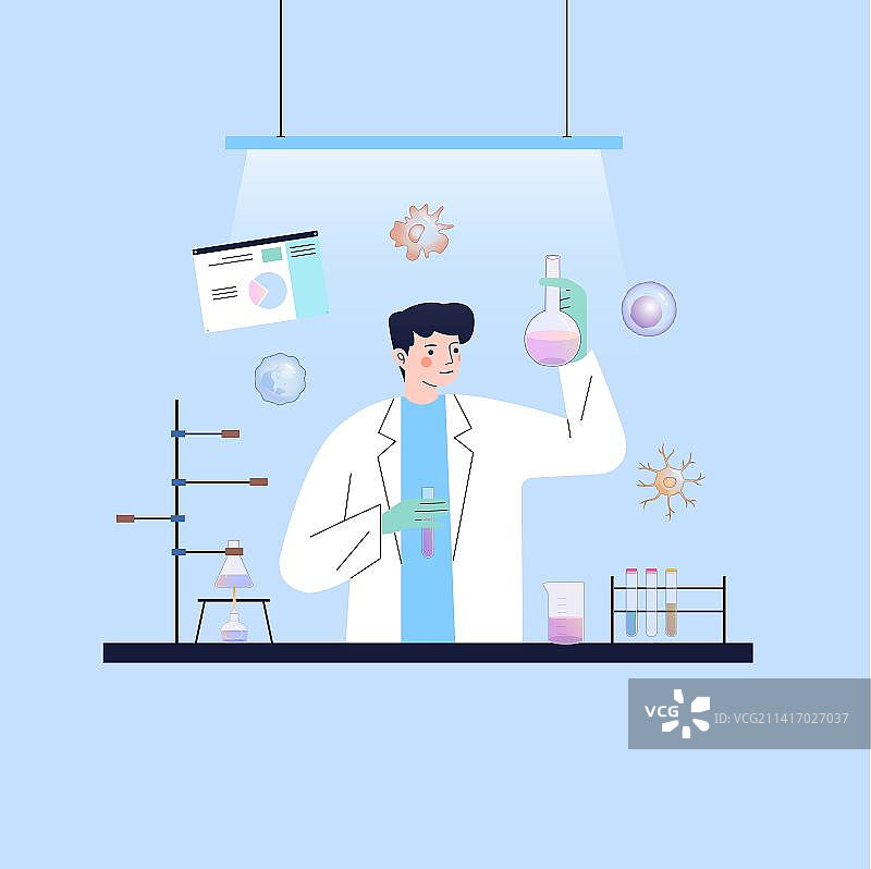 高清科研插画 科技插图 实验室插画图片素材