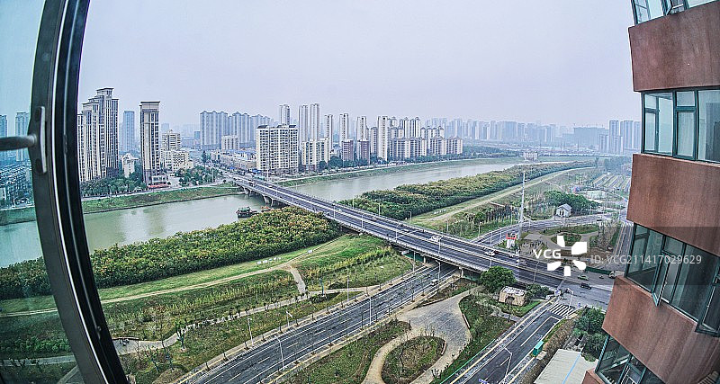 襄阳小清河二桥俯瞰图片素材