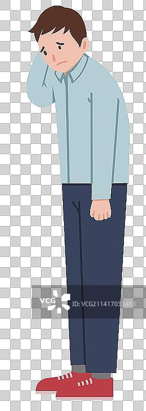 职场上班工作打工男人委屈情绪难过失误元素插画图片素材