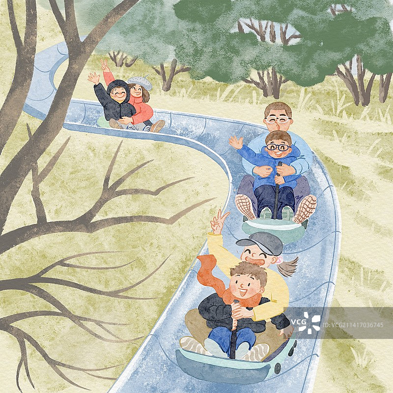 公园滑道图片素材