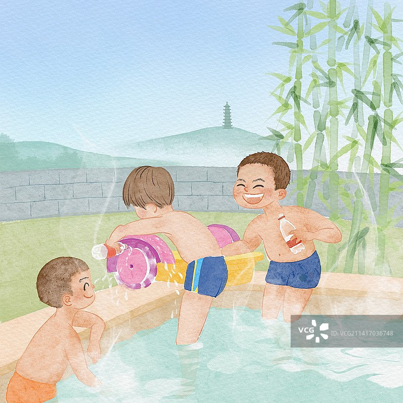 露天温泉图片素材