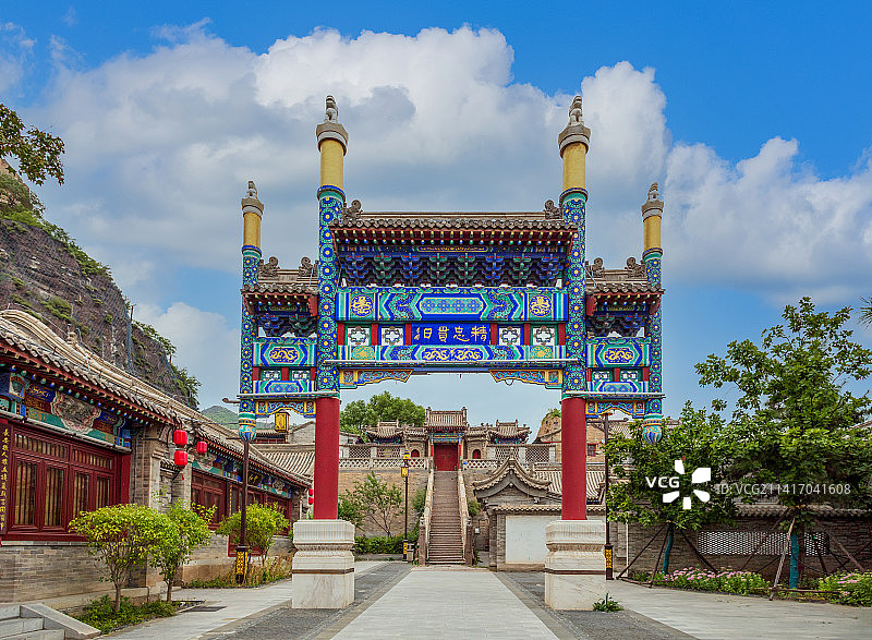 中国河北张家口大境门长城来远堡关岳庙图片素材