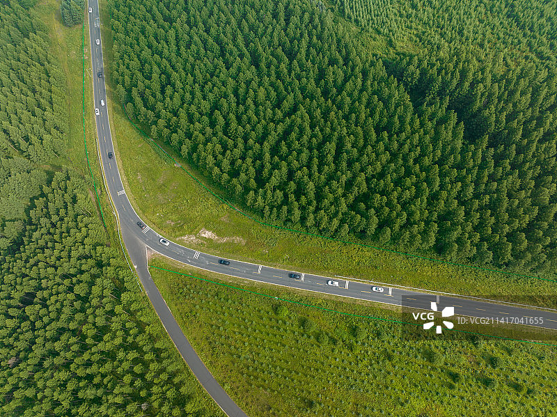 中国河北承德塞罕坝机械林场航拍图片素材
