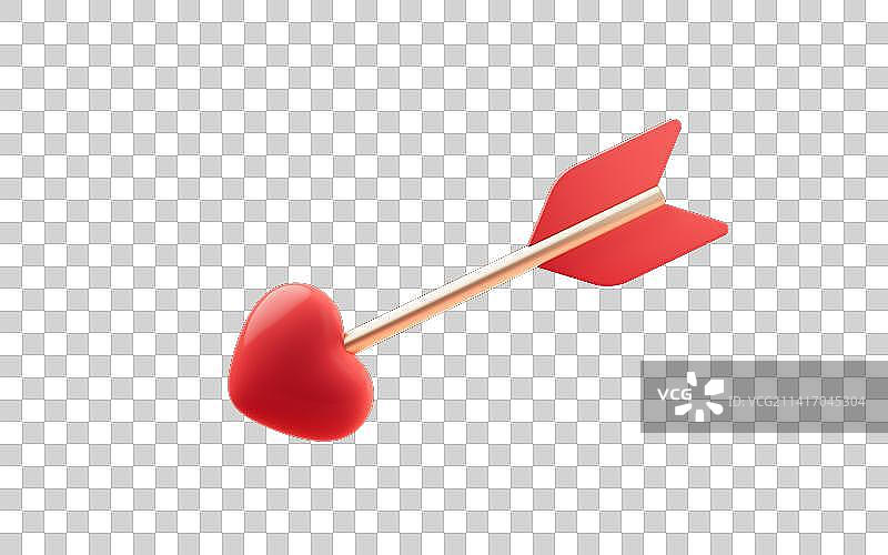 卡通风格弓箭与爱心3D渲染图片素材