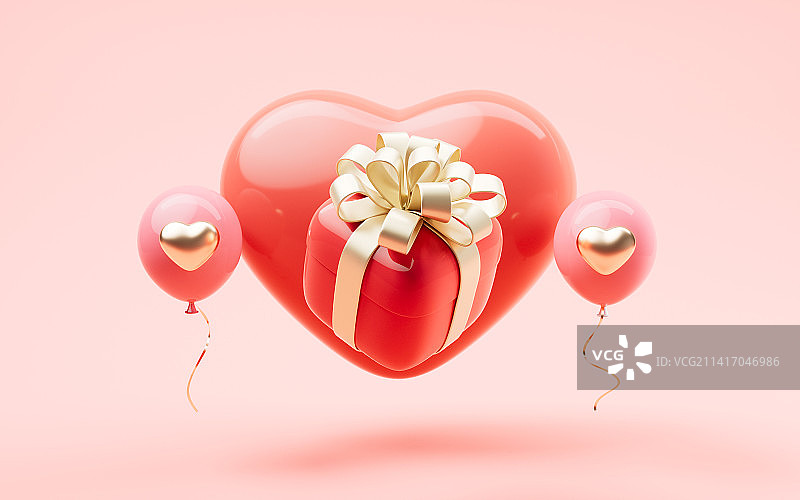 卡通圆角礼盒与飞机3D渲染图片素材