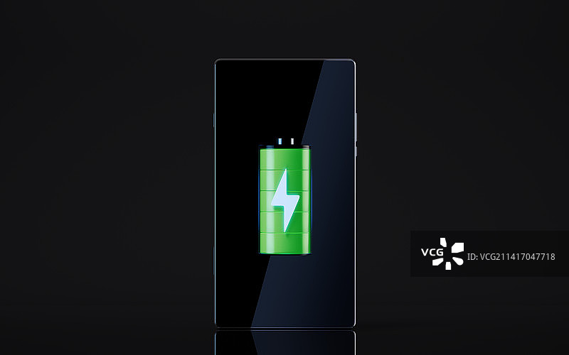 手机电池与电量3D渲染图片素材