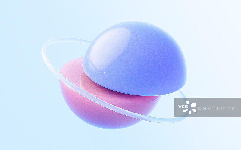 半透明玻璃几何体3D渲染图片素材