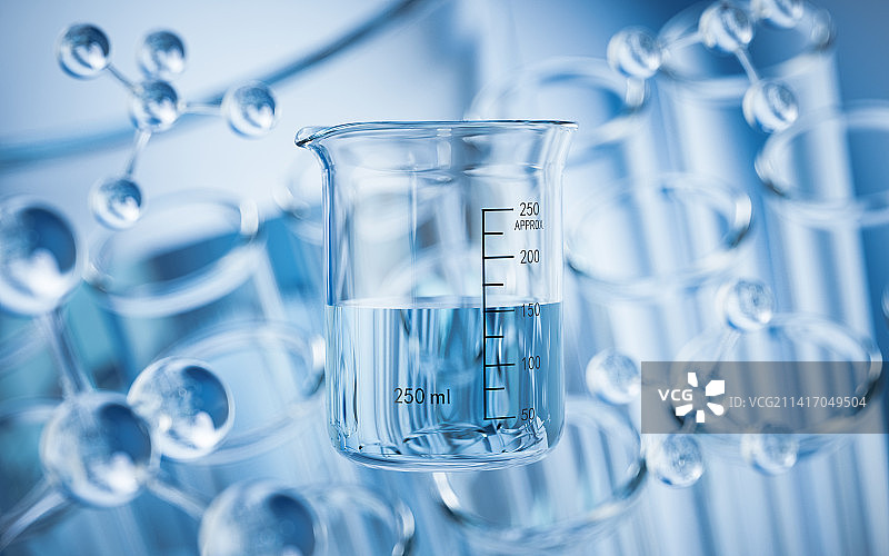 实验室化学器皿3D渲染图片素材