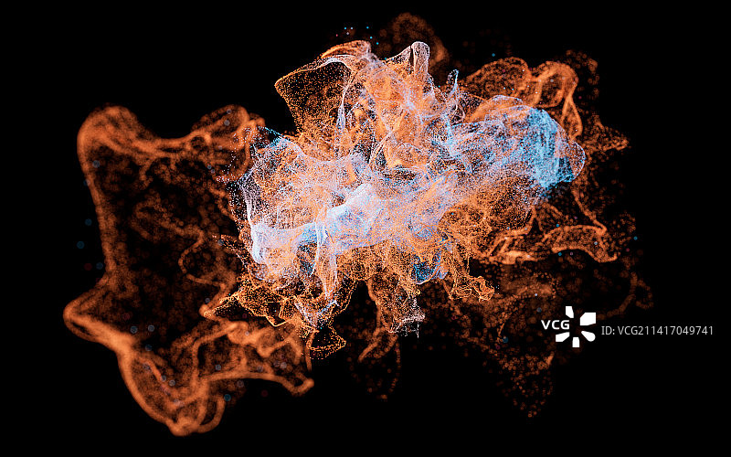 抽象舞动的粒子3D渲染图片素材