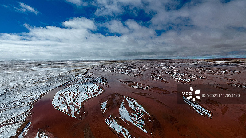 青藏高原可可西里长江源楚玛尔河图片素材