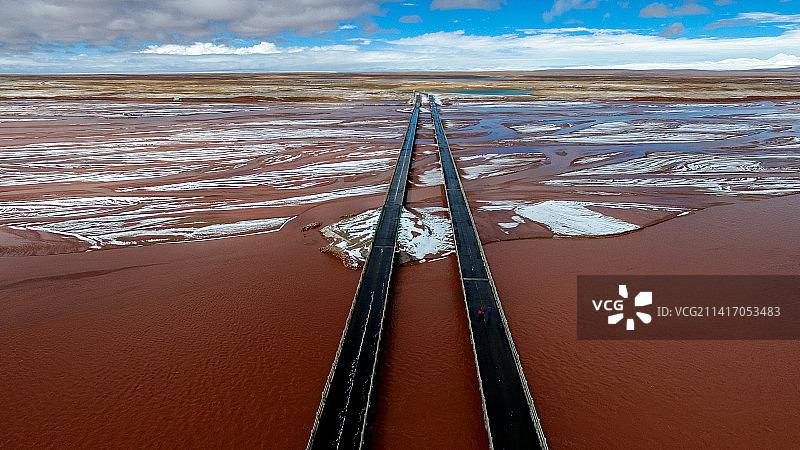 青藏高原可可西里长江源楚玛尔河图片素材