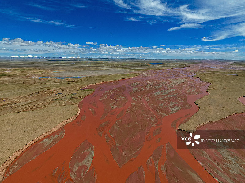 青藏高原可可西里长江源楚玛尔河图片素材