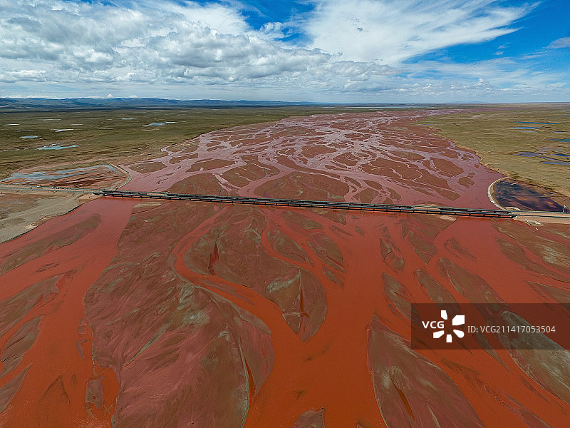 青藏高原可可西里长江源楚玛尔河图片素材