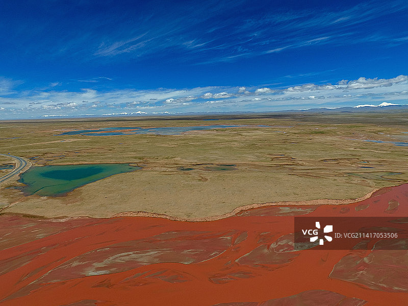 青藏高原可可西里长江源楚玛尔河图片素材