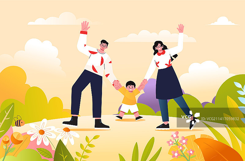 快乐的一家人图片素材