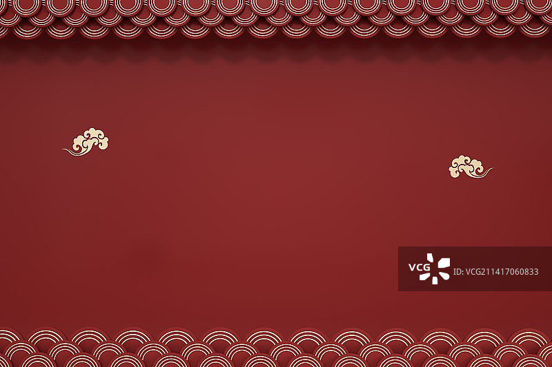 三维渲染中国红色新年电商展示背景图片素材