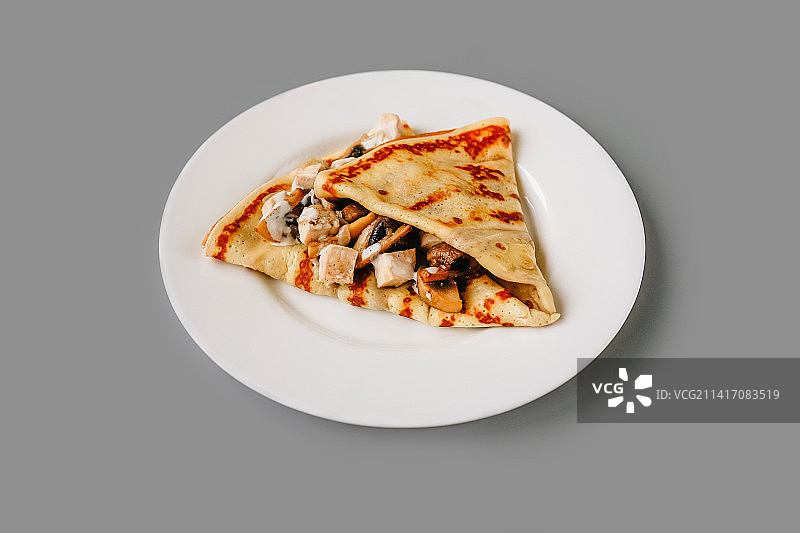 夹馅可丽饼，美味早餐（俄罗斯）图片素材