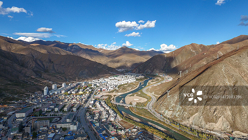 青海省玉树州玉树城市风光图片素材