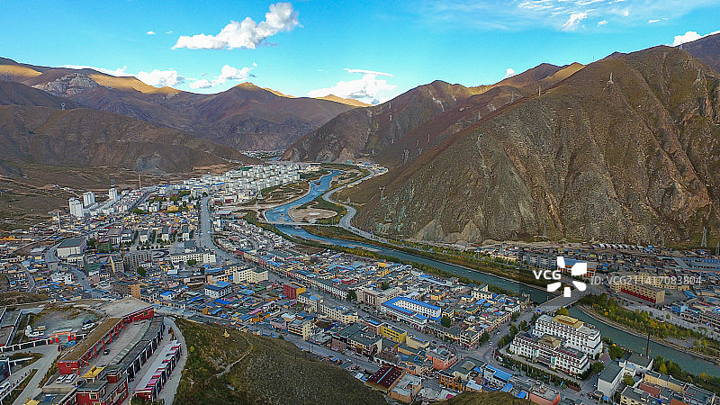 青海省玉树州玉树城市风光图片素材