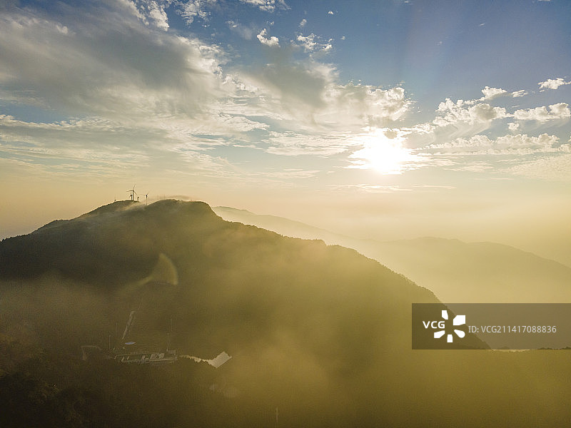 湖北咸宁九宫山航拍图片素材