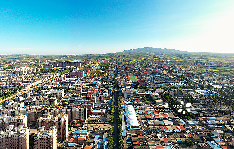 万荣县县城航拍建筑图片素材