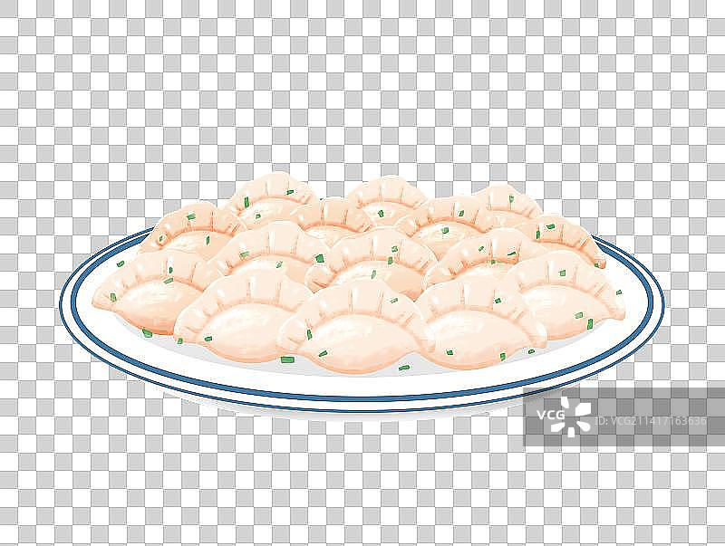 传统面食饺子冬至春节美食插画图片素材
