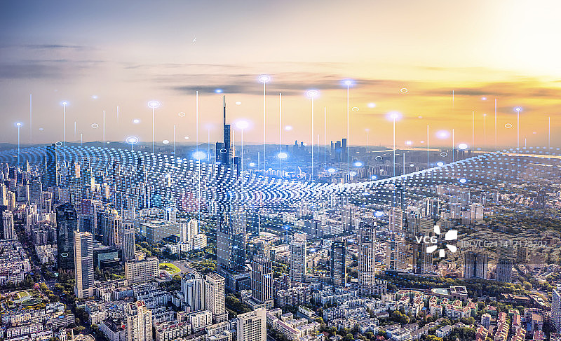 南京城市建筑风光大数据概念图片素材