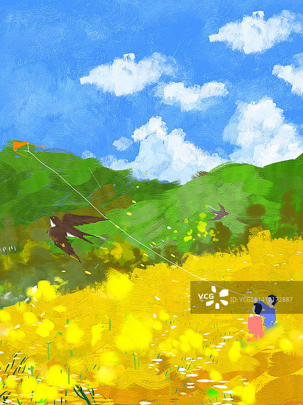 春天放风筝图片素材