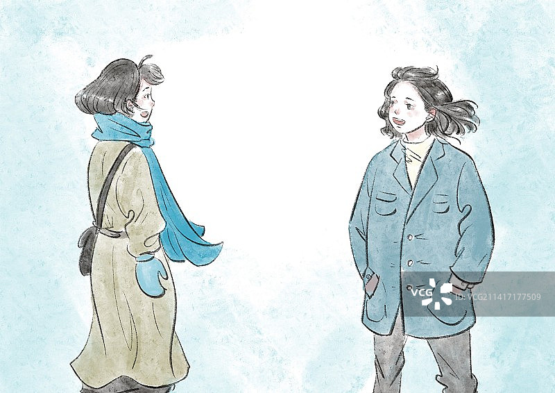 冬日小姐妹图片素材