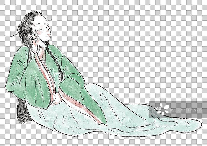 古风女子元素图片素材