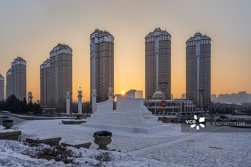 冬日晨光图片素材